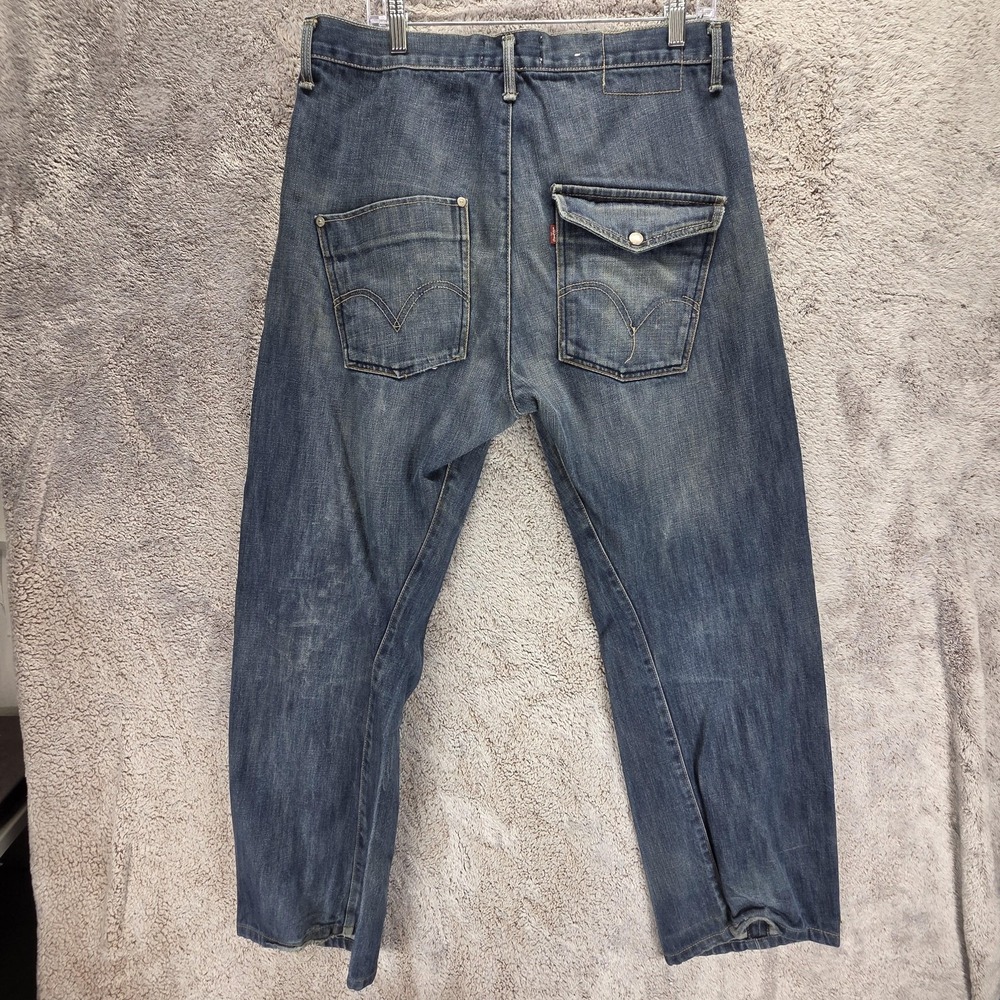 Vintage Levis Engineered Jeans Mens 34x30 Blue Twisted Flap Pocket Made In Japan